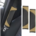 thumbnail image 1 of 2PCS Car Seat Belt Cover Pad, Soft Carbon Fiber Leather Seatbelt Shoulder Protector for a More Comfortable Driving, Universal Safety Belt Strap Cover to Protect Your Neck (Beige), 1 of 6