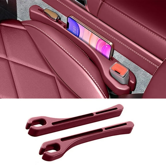 2PCS Car Seat Gap Filler Organizer, Car Seat Gap Organizer to Block Falling of Essential Items, Car Side Seat Gap Filler for Car, Universal Car Gap Filler for Cars, SUVs & Trucks - RED