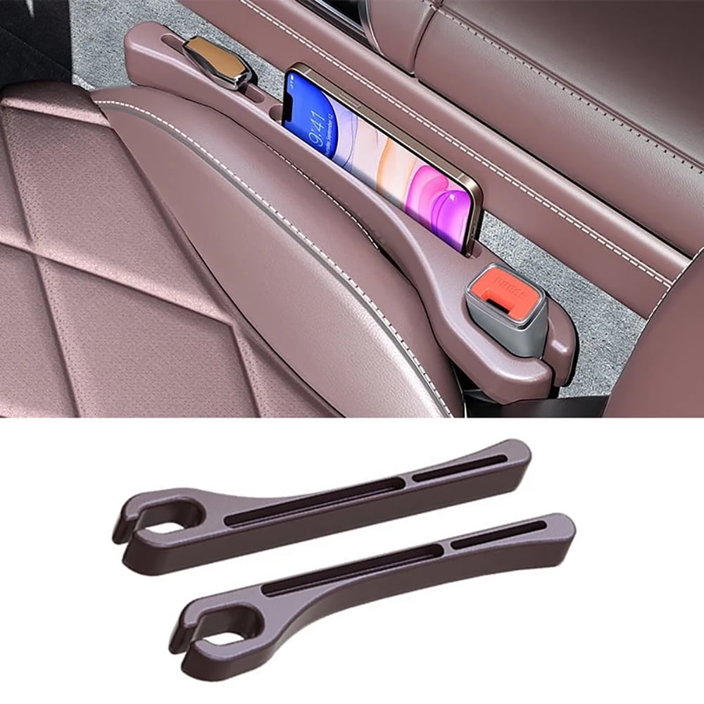 2PCS Car Seat Gap Filler Organizer, Car Seat Gap Organizer to Block Falling of Essential Items, Car Side Seat Gap Filler for Car, Universal Car Gap Filler for Cars, SUVs & Trucks - BROWN