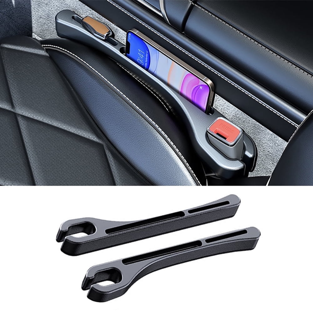 2PCS Car Seat Gap Filler Organizer, Car Seat Gap Organizer to Block Falling of Essential Items, Car Side Seat Gap Filler for Car, Universal Car Gap Filler for Cars, SUVs & Trucks - BLACK