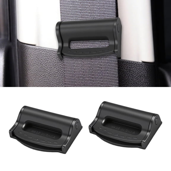 2PCS Car Seatbelt Adjuster, Universal Auto Seat Belt Clips for Adults/Kids, Comfort Car Shoulder Neck Protector Strap Positioner, Seatbelt Locator Retainer Locking Clips for Car, SUV (Black)