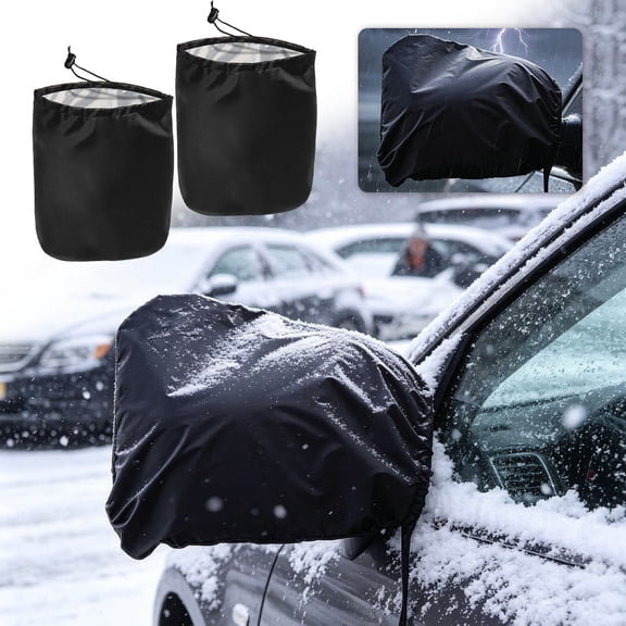 2PCS Car Side Mirror Covers, Waterproof Snow Rear View Mirror Cover Protect from Ice, Frost, Dew, Rain, Bird Poop, Silver Coated Snowproof Winter Accessories for Car, SUV, Truck (2 PCS)
