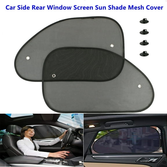 2PCS Car Side Rear Window Screen Sun Shade Mesh Cover Windshield Sunshade Visor