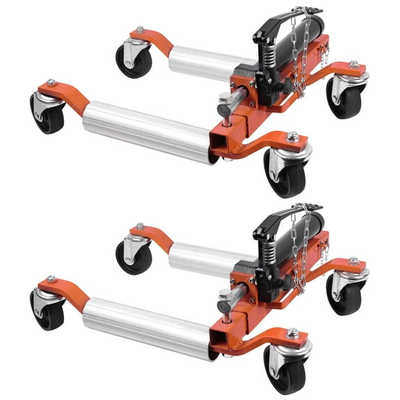 2PCS Car Wheel Dolly, 1500LBS Capacity Car Dolly with Hydraulic Tire Jack for Vehicle Positioning for Truck RV Trailer