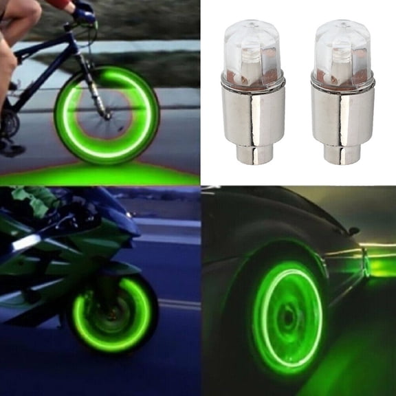 2PCS Car Wheel Tire Tyre Air Valve Stem LED Light Covers Auto Accessories
