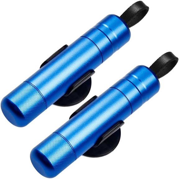 2PCS Car Window Breaker, Car Safety Hammer, Emergency Escape Tool with One-Second Window Breaker and Seatbelt Cutter Window Compact Structure and Small Size(Blue+Blue)