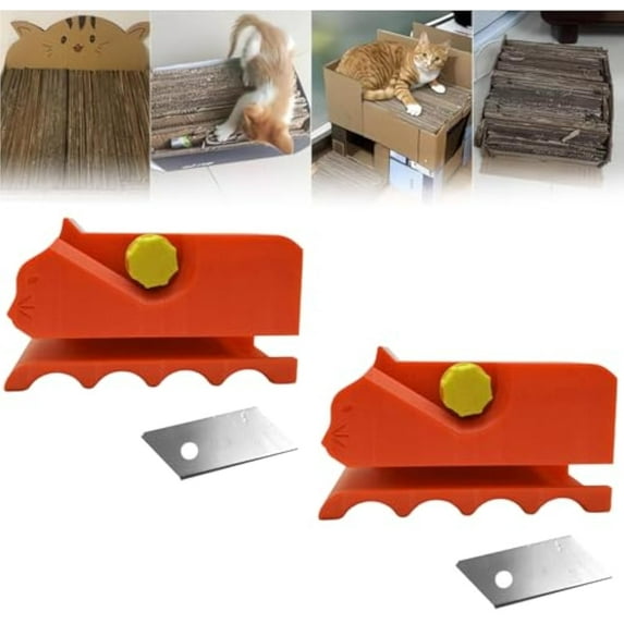 2PCS Cardboard Cutter for Cat Scratchers,DIY Cardboard Cutting Tool, Handheld Cardboard Cutting Tools for Making Cat Scratching Board Cat Bed (Orange)