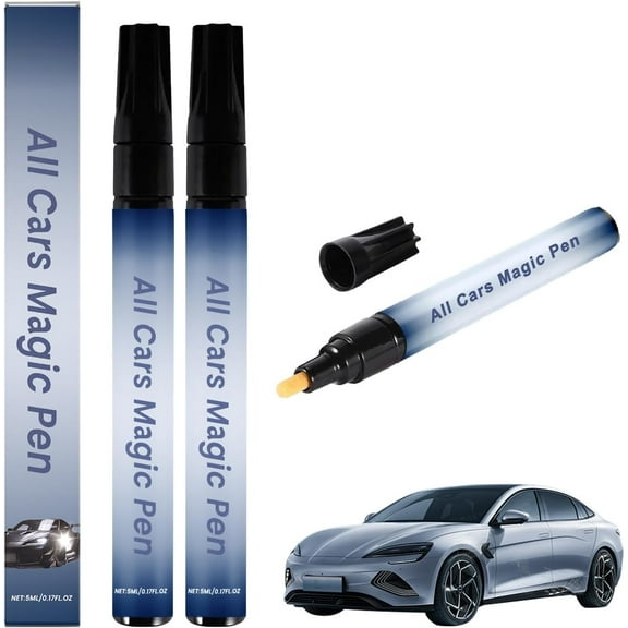 2PCS All Cars Magic Pen For Car Scratches, MagicCar Scratch Removal Pen, Car Paint Scratch RemoverPen, Weatherproof Touch up Paint Pen for Cars,Trucks, Black