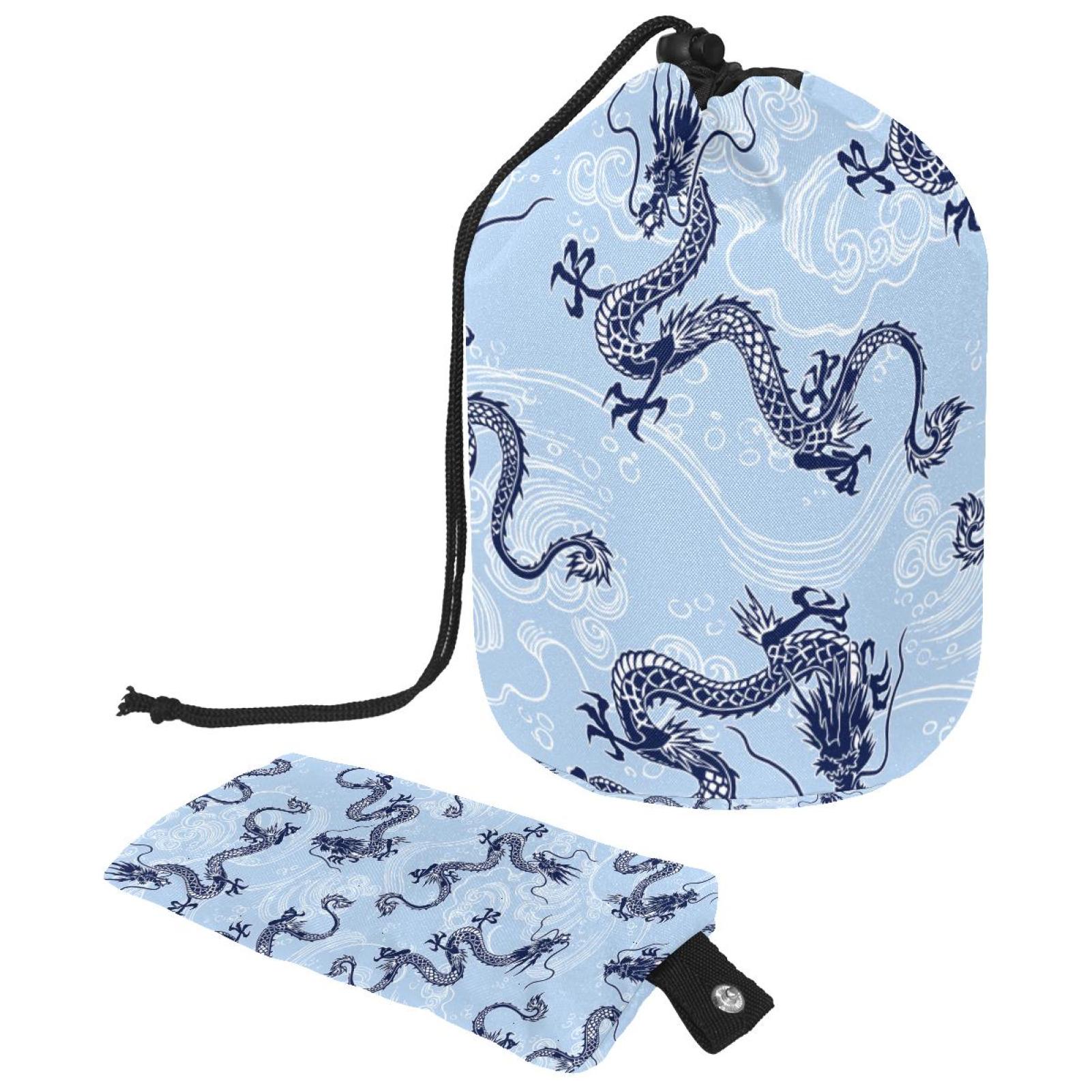 2PCS Cartoon Dragon Pattern Travel Cosmetic Bag Makeup Organizer