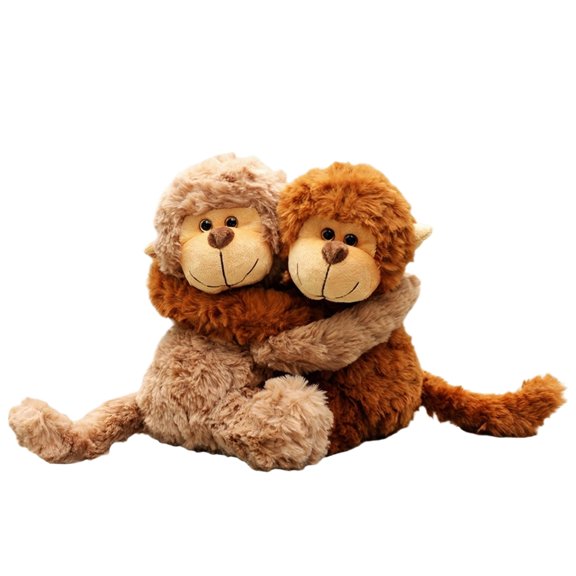 2PCS Cartoon Punch Monkey Plush Figurine, Gentle Fluffy Stuffed Toy, Stylish Interior Ornament for Shelf & Lounge Decoration