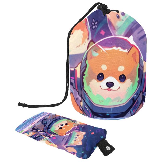 2PCS Cartoon Space Dog Travel Cosmetic Bag Makeup Organizer Stylish