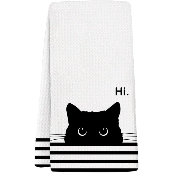 2PCS Cat Kitchen Towels, Decor for Kitchen Bathroom Home, Cute Hand Towels Dish Towels, Gifts for Cat Lovers, 16×24 Inches