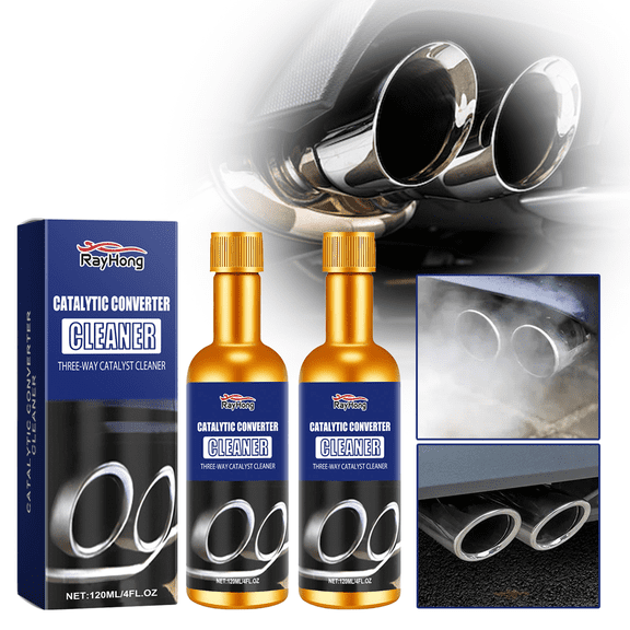 2PCS Catalytic Converter Cleaner, Fuel & Exhaust System Cleaner, Catalytic Converter Restorer, Automotive Additive, Engine Carbon Deposit Remover, Fuel System Treatment, 120ML/4FL.OZ