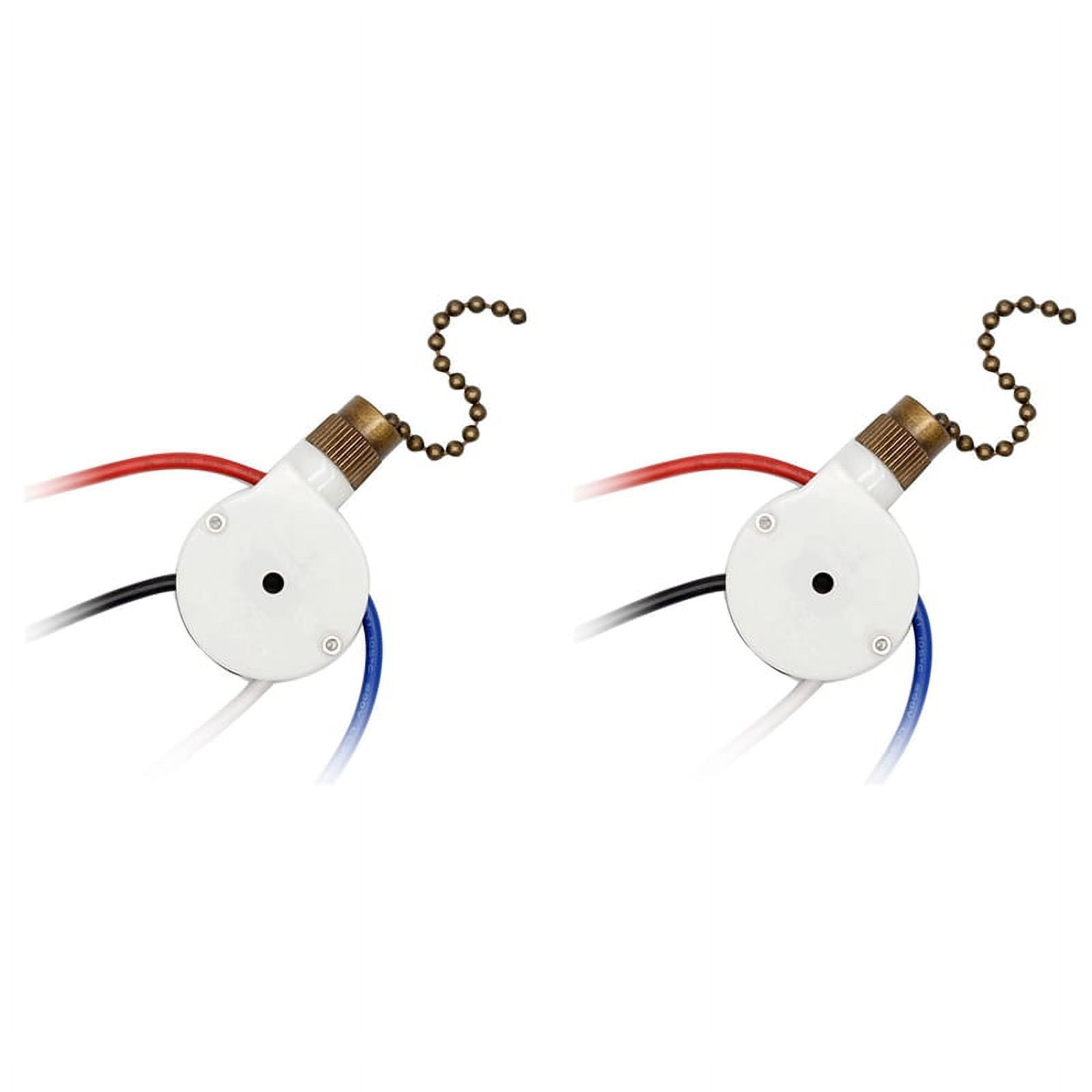 2PCS Ceiling Fan Lights Switch ZingEar ZE208S E89885 3 Speed 4 Wire Fan Switch Pull Chain ,Fan