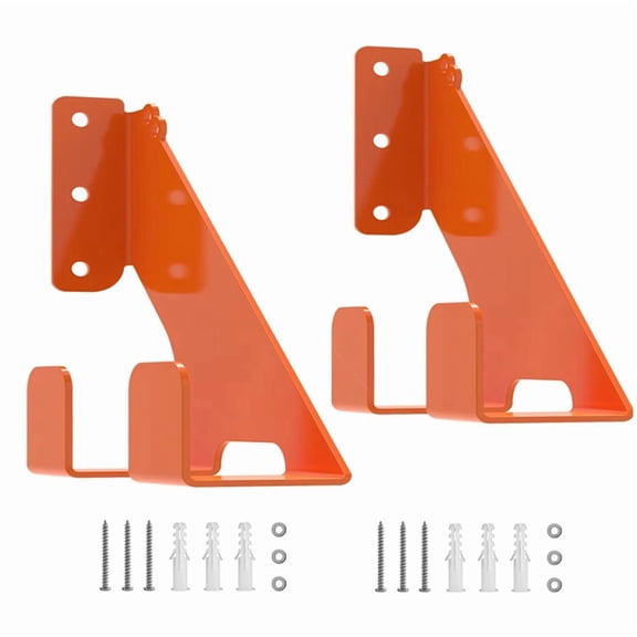 2PCS Chainsaw Hanger Wall Mount Metal Heavy Duty Garage Organization Garage Storage Chainsaw Rack Organizer,Orange