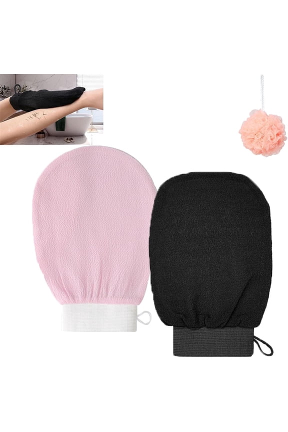 2PCS Exfoliating Glove, Glow Exfoliating Glove, Silk Exfoliating Mitt, Exfoliating Mitts for Dead Skin Remove