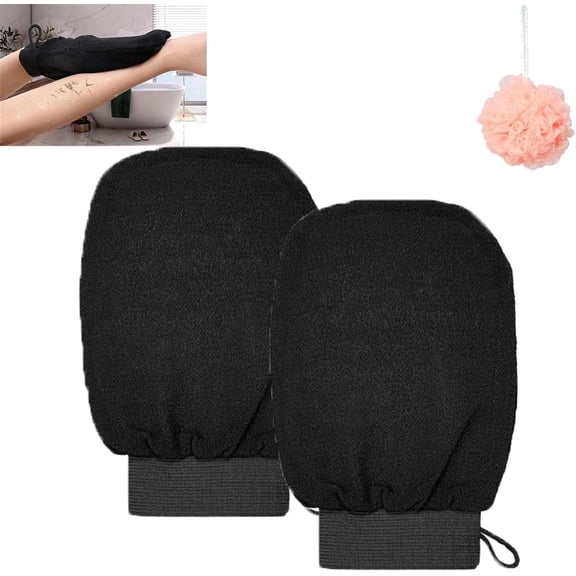 2PCS Exfoliating Glove, Glow Exfoliating Glove, Silk Exfoliating Mitt, Exfoliating Mitts for Dead Skin Remove