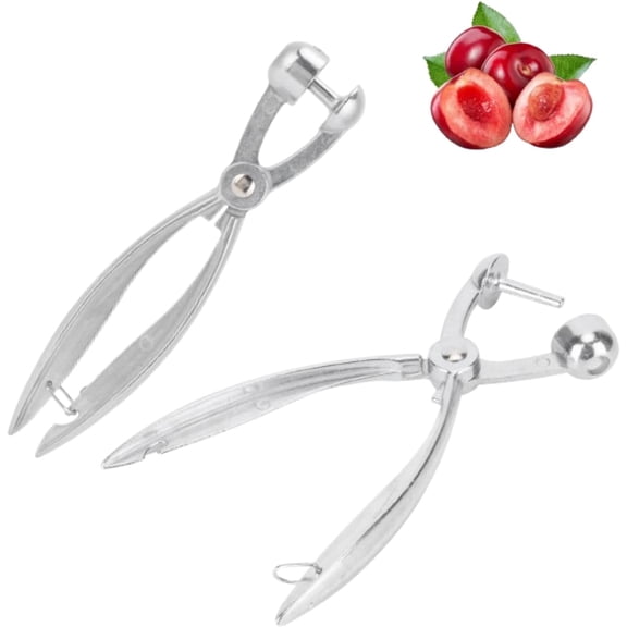 2PCS Cherry Pitter Tool, Cherry Pitter Tool Pit Remover Aluminum Alloy Cherry Seed Remover with Lock Design Cherry Corer Pitter Tool Olive Stoner Pitting Tool Alloy Olive Core Remover Tool