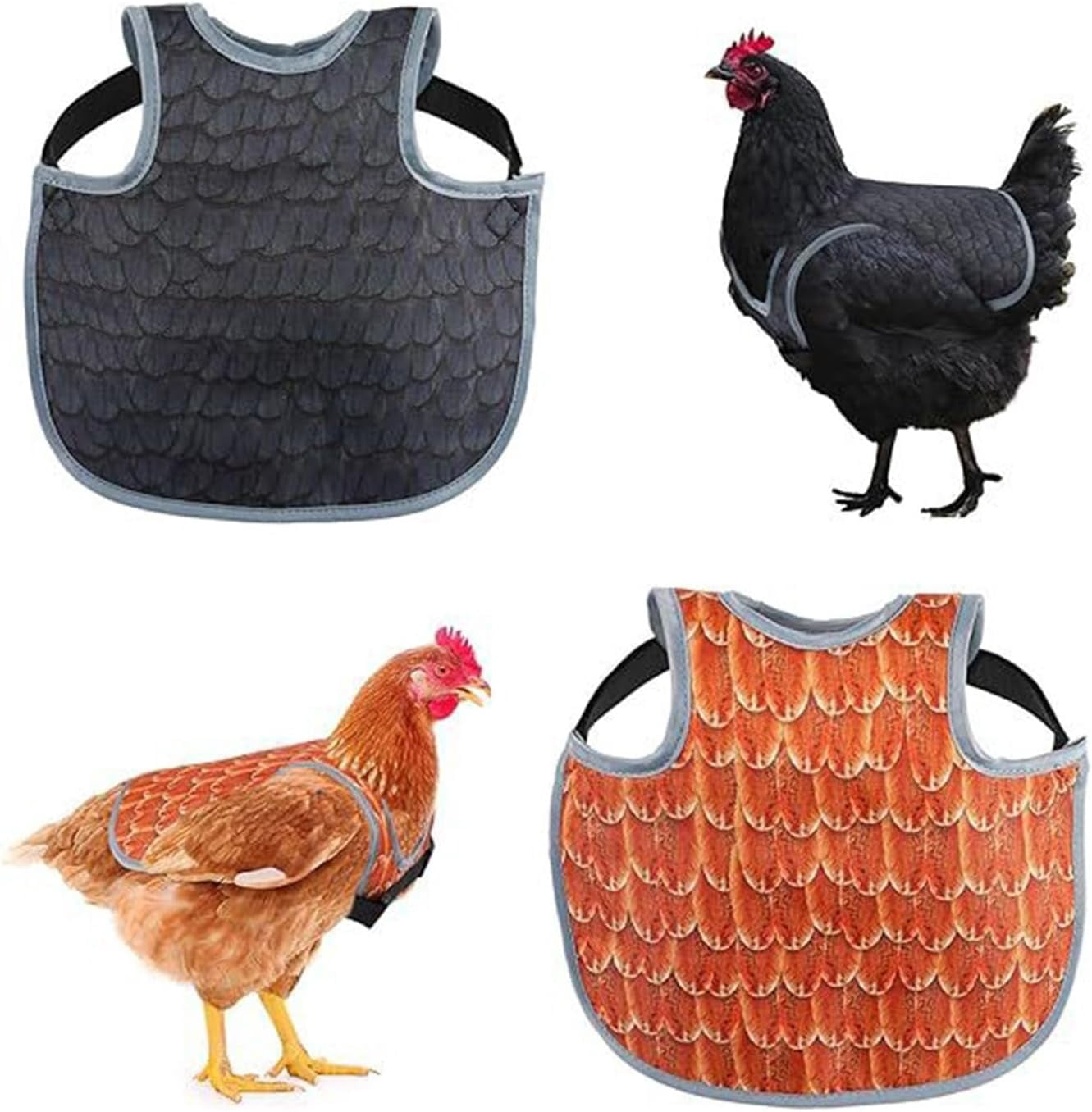 Chicken Saddle For Hens – Adjustable Apron Back Protector, Mating Guard With Cute Simulated Feather Design