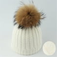 2PCS Children Hat Solid Plush Ball Twist Knitted