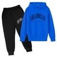 thumbnail image 1 of 2PCS Children Kids Casual Letter Printed Long Sleeve Hoodie Pullover Sweatshirt Tracksuit Jogger Sweatpants Unisex Sweatsuit Set, 1 of 3