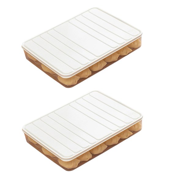 2PCS Chilled Dumpling Box Stackable Food Storage Container Square Plastic Box