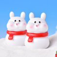 2PCS Christmas Cartoon Animals Micro Christmas Tree Snow Ornaments