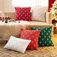 thumbnail image 1 of 2PCS Christmas Decorative Throw Pillow Covers Rhombic Jacquard Pillowcase Cushion Case Square for Couch Sofa Bed Living Room Bedroom, 18x18 Inch,, 1 of 8