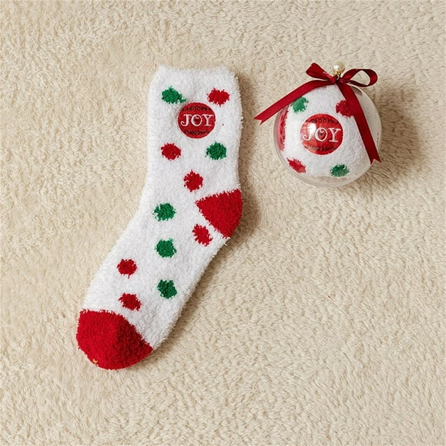 2PCS Christmas Fuzzy Socks for Women Girls Gifts Cute Fun Cozy Fluffy