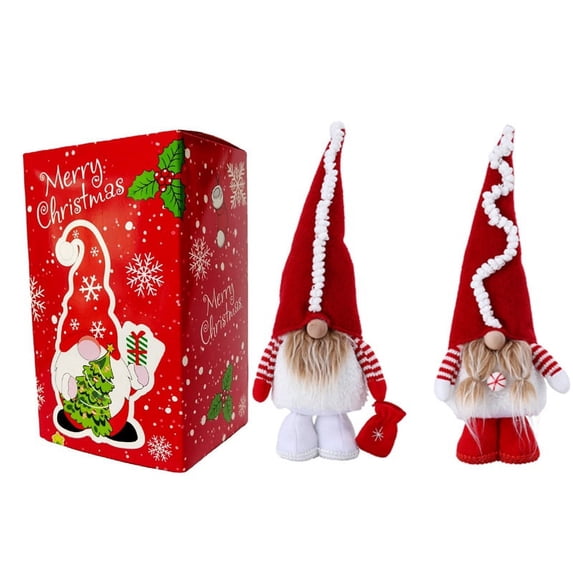 2PCS Christmas Gnomes Decorations for Home red Dolls Decor - Cute Handmade Plush Ornaments -14*5.5inch