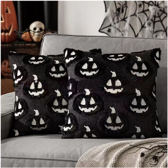 2PCS Christmas Pillow Covers 18x18 inch,Nightmare Be Christmas Throw Pillow Cases,Xmas Tree Decor Soft Plush Couch Cushion Case for Chair Sofa Bedroom Living Room