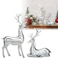 thumbnail image 1 of 2PCS Christmas Reindeer Table Ornaments,Christmas Decoration Indoor Decor Small Resin Standing Sitting Deer Figurine,Mini Reindeer Christmas Decorations for Home Indoor Outdoor(Electroplated Silver), 1 of 6