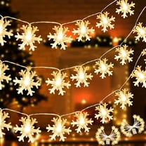 2PCS Christmas Snowflake String Lights Fairy Lights Battery Operated Waterproof for Xmas Garden Patio Bedroom Party Decor Indoor Outdoor Celebration Lighting