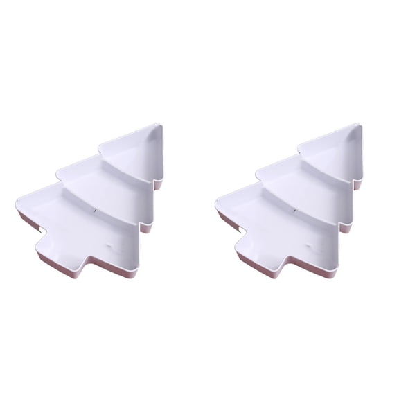 2PCS Christmas Tree Trunk Fruit Plate Christmas Tree Shape Platter Fruit Plate Christmas Tree Shaped Platters Christmas Tree Shaped Dish Plate Divided Serving Tray 25.4*18.3*3cm Home Decor