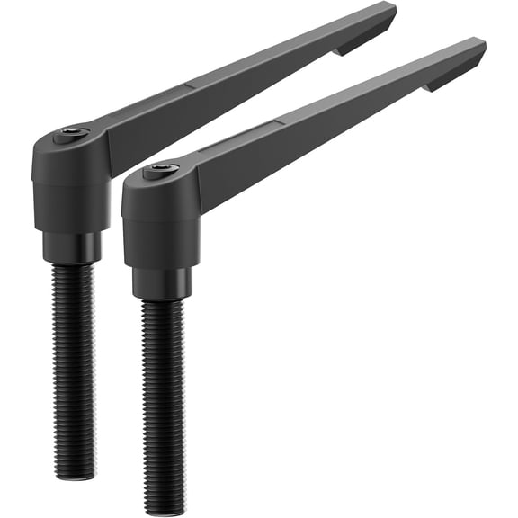 2-Pack (M8 x 60mm) Adjustable Clamping Lever Handles - Aluminum Alloy Male Threaded Stud Knobs - Quick Release Ratchet Locking Screw for Lathe & Industrial Machinery
