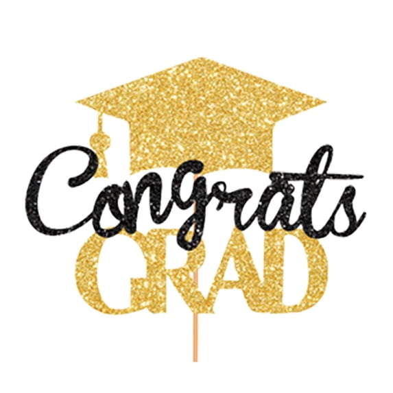 2PCS Class of 2026 Graduation Cake Toppers Decorations For Party Desserts Baking Supplies Sweet Celebration Insert Home Decor