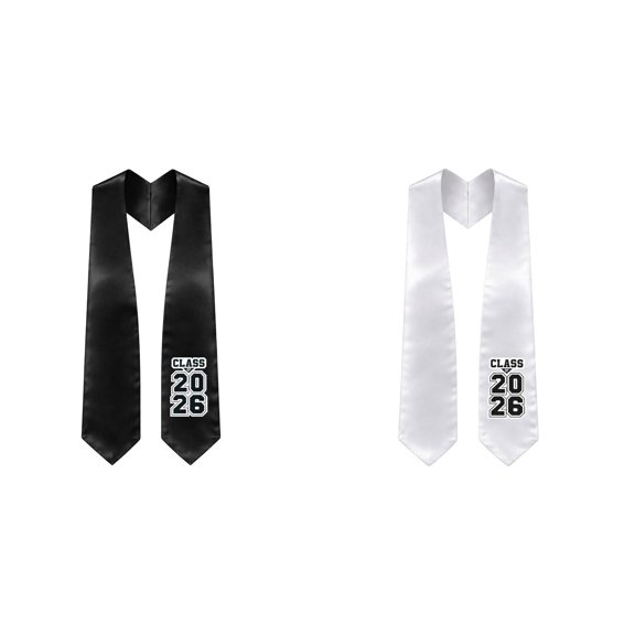 2PCS Class of 2026 Graduation Stole/Sash – Embroidered Patch Multiple Colors Available Graduation Stole Class Of 2026 Photo Graduation