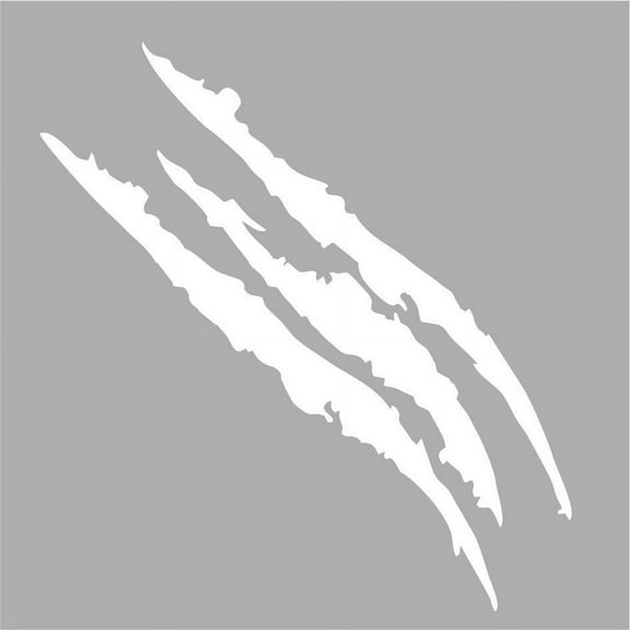 2PCS Claw Mark Car Decak, Car Headlight Decal/15.7 Inch, Monster Claw Scratch Stripe Stickers for Cars SUVs RVs Trucks (White)