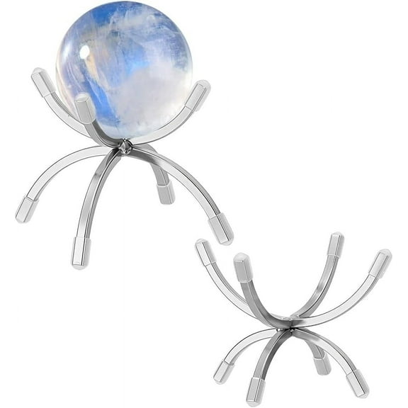 2PCS Claw Rock Display Stand 3.7x3.8x2.6inch Alloy Ball Stands Display Easel Holder Metal Arms Display Stand DIY for Small Gemstones Mineral Agate Platinum
