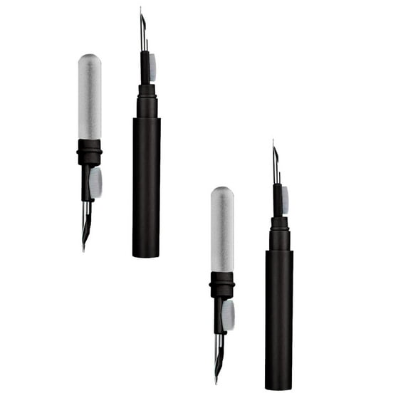 2PCS Cleaner Kit for Earbuds, Cleaning kit, Multi-Function Cleaning Tool with Brush Flocking Sponge for Wireless Earphones Bluetooth Headphones Case Camera and Phone(Black)
