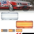 thumbnail image 1 of 2PCS Clear Lens Front Bumper Parking Light Side Marker Light Turn Signal Light Turn Warning Light With Switchback Amber Sequential & White LED For 1979 1980 1981 1982 1983 1984 1985 1986 Ford Mustang, 1 of 8