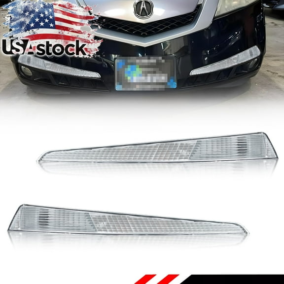 2PCS Clear Lens Front Bumper Turn Signal Lights Side Marker Lights Turn Warning Lights Parking Light Housings For 2009 2010 2011 Acura TL Auto accessories No Bulb/Socket Include