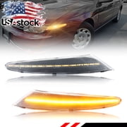 2PCS Clear Lens Front Corner Light Parking Light Fender Light Side Marker Light Turn Signal Light Turn Warning Light With Amber LED For 2000 2001 2002 Saturn L Series