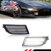 2PCS Clear Lens Front Corner Side Marker Light Fender Light Turn Signal Light Turn Warning Light Parking Light With White LED For 1991 1992 1993 1994 1995 TOYOTA MR2 / MR-2 SW20 For US SPEC only