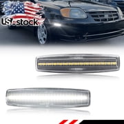 2PCS Clear Lens Front Corner Side Marker Light Fender Light Turn Signal Light Turn Warning Light Parking Light with White LED For 2000 2001 2002 2003 2004 2005 2006 Hyundai Accent