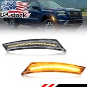 2PCS Clear Lens Front Side Marker Light Fender Light Turn Signal Light Turn Warning Light with Amber LED For 2022 2023 2024 3rd Gen Nissan Frontier D41