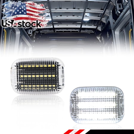 2PCS Clear Lens Interior Light Dome Lights Cargo Area with White LED For 2015 2016 2017 2018 2019 2020 2021 2022 2023 2024 Ford Transit Connect/E-Transit/Custom 150 250 350 350HD