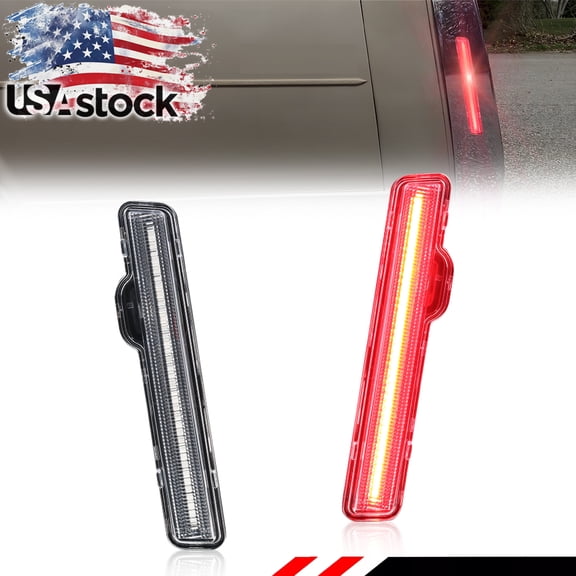 2PCS Clear Lens Rear Bumper Fender Light Side Marker Light Reflector Light With Red LED For 1980 1981 1982 1983 1984 1985 1986 1987 1988 1989 Cadillac Fleetwood Cadillac Deville Cadillac Brougham