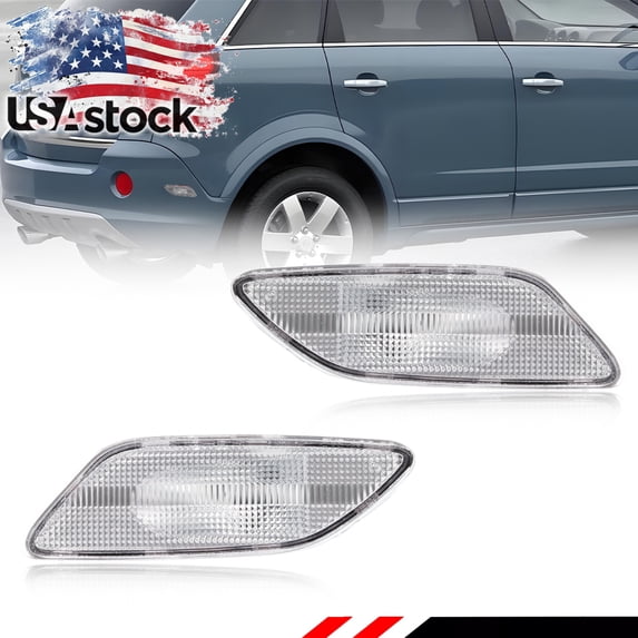 2PCS Clear Lens Rear Bumper Turn Signal Lights Side Marker Lights Turn Warning Lights Reflector Lights Housings For For 2008 2009 2010 saturn Vue 2012 2013 2014 2015 Chevrolet Captiva Sport