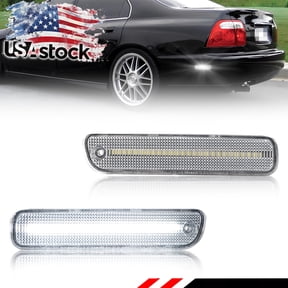 2PCS Clear Lens Rear Side Marker Light Fender Light Turn Signal Light Turn Warning Light with White LED For 1994-1997 Honda Accord & 1992-1996 Prelude